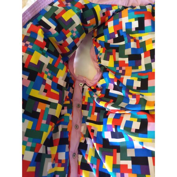 LEGO Target Collaboration Colorblock Puffer Vest Women's M Pink Orange Red - Picture 8 of 12